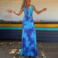 Robe Longue Sexy à Dos Nu et Croisé pour Femmes