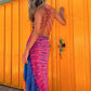 Robe Longue Sexy à Dos Nu et Croisé pour Femmes