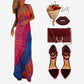Robe Longue Sexy à Dos Nu et Croisé pour Femmes