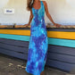 Robe Longue Sexy à Dos Nu et Croisé pour Femmes