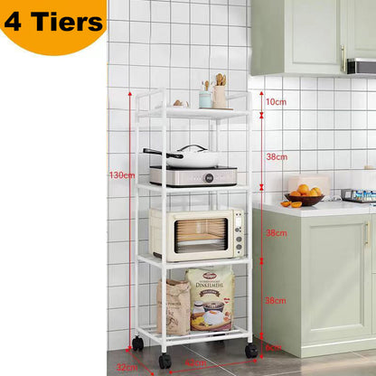 Étagère de Rangement à Plusieurs Niveaux avec Roulettes Coulissantes