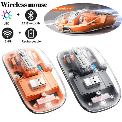 Souris Universelle Incroyable ! Souris Sans Fil Bluetooth Rechargeable avec Coque Transparente