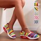 Chaussures en Toile à Rayures Élégantes et Confortables avec Bout Rond