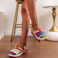 Chaussures en Toile à Rayures Élégantes et Confortables avec Bout Rond