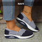 Chaussures en Toile à Rayures Élégantes et Confortables avec Bout Rond