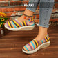 Chaussures en Toile à Rayures Élégantes et Confortables avec Bout Rond