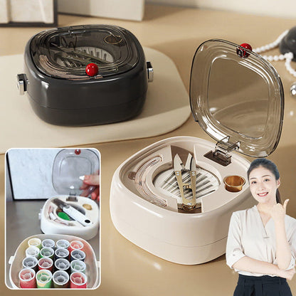 Boîte à Couture Magnétique à Double Étage avec Accessoires pour Kit de Couture