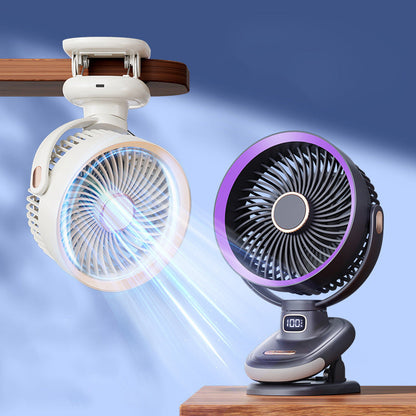 Ventilateur Oscillant Automatique Portable et Rechargeable à Pince