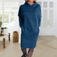 Robe à Capuche Doublée en Molleton avec Poches pour Femmes