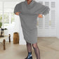 Robe à Capuche Doublée en Molleton avec Poches pour Femmes