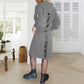 Robe à Capuche Doublée en Molleton avec Poches pour Femmes