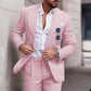 Ensemble de Deux Pièces de Costume Formel : Veste et Pantalon Respirant en Lin pour Hommes