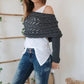 🔥Dernier jour 50% de Réduction🧶Poncho Tricoté Pour Femme avec Découpes