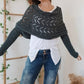 🔥Dernier jour 50% de Réduction🧶Poncho Tricoté Pour Femme avec Découpes
