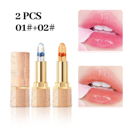 👄 Limited Time Half Price - Crystal Flower Thermostatic Color Changing Jelly Lipstick (rouge à lèvres gelée thermostatique à couleur changeante)