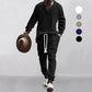 💥 Arrive aujourd'hui sans frais de livraison 💥 Ensemble 2 pièces pour homme composé d'un sweat-shirt baggy avec col en V et d'un pantalon de jogging