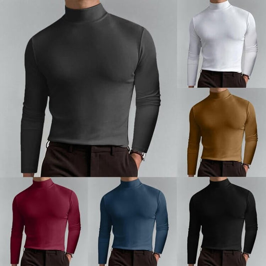 👕 49% DE RÉDUCTION ! ✨ T-shirt Homme à Col Montant - Coupe Adjustable et Tissu Respirant, Idéal pour Sport ou Quotidien 🏃‍♂️📦