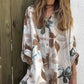Robe chemise ample et confortable à imprimé pour femme