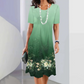 Robe élégante à imprimé floral avec col rond pour femme