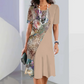 Robe élégante à imprimé floral avec col rond pour femme