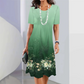 Robe élégante à imprimé floral avec col rond pour femme