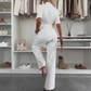 💕Dernier jour -50 % Combinaison boutonnée pour femme avec ceinture