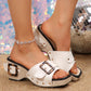 💓Limited Time Half Price - Studded Strappy Women's Wedge Sandals