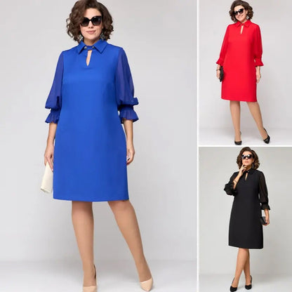 Robe élégante et solide à revers découpé pour femmes