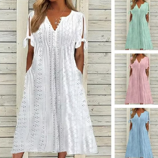 💖Limited Time Half Price-Elegant V-Neck Cutout Women's Dresses