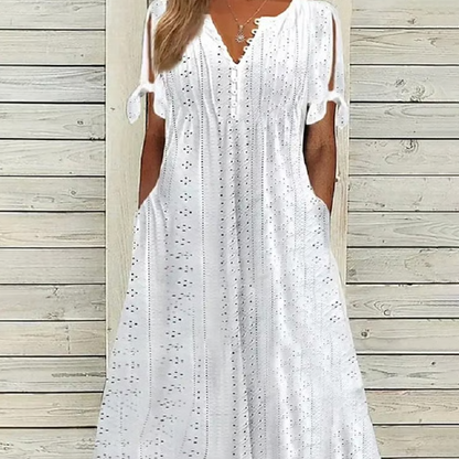 💖Limited Time Half Price-Elegant V-Neck Cutout Women's Dresses
