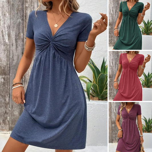 💯Limited Time Half Price-Women's V-Neck Short Sleeve Dresses