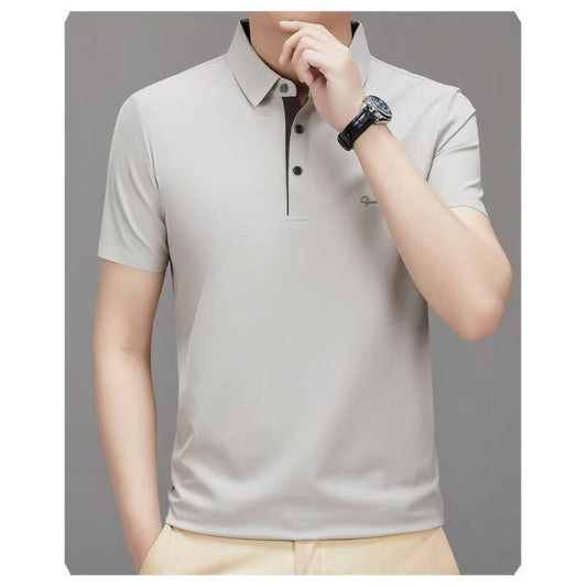 🔥Technologie Ice Silk Black ! Ce t-shirt à manches courtes pour homme ❄️ est doté d'un revers en fibre respirante pour vous garder au frais par temps chaud.