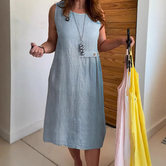 💯Limited Time 50% Off-Women's Sleeveless Round Neck Casual Dresses
