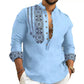 🔥50% de réduction🔥Chemise décontractée à manches longues et col montant pour homme