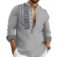 🔥50% de réduction🔥Chemise décontractée à manches longues et col montant pour homme