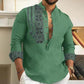 🔥50% de réduction🔥Chemise décontractée à manches longues et col montant pour homme