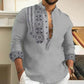 🔥50% de réduction🔥Chemise décontractée à manches longues et col montant pour homme