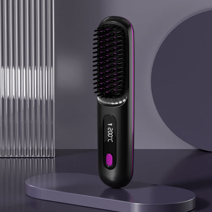 🎁✨50% de réduction🌸Peigne chauffant sans fil en céramique à lisser les cheveux
