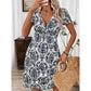 🔥Robe sans manches à col en V et à taille plissée pour femmes