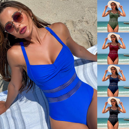 🌈réduction limitée à 50🔥Maillot de bain une pièce pour femmes avec détails en maille
