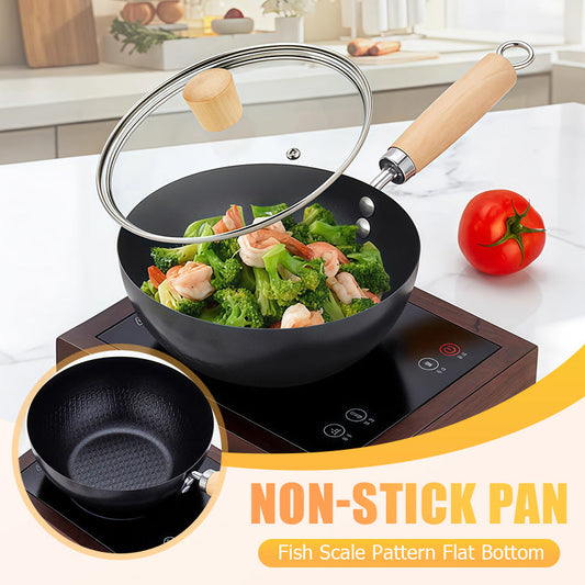 🔥Offre spéciale de 50 % de réduction !🔥Poêle antiadhésive à fond plat à motif écailles de poisson