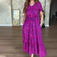 Robe femme col V florale