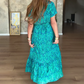 Robe femme col V florale