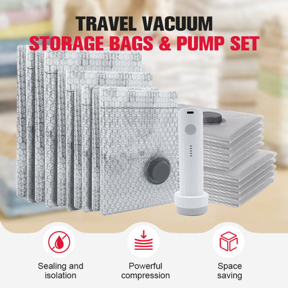 🔥 OFFRE DU DERNIER JOUR – 49 % DE RÉDUCTION 🔥Sacs de rangement sous vide pour les voyages et kit de pompe portable