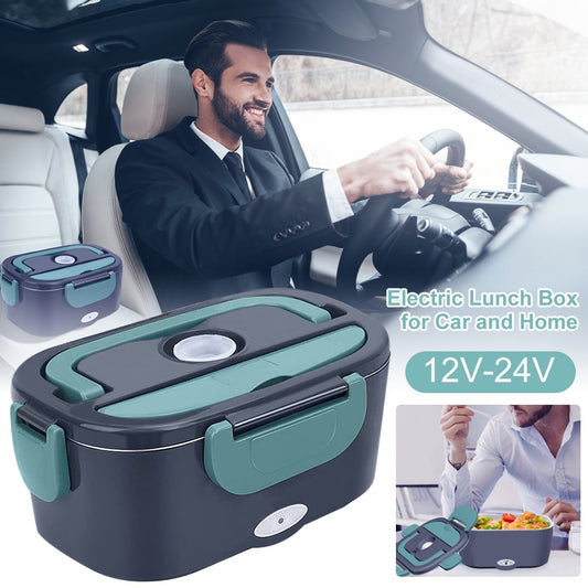 🍱 50% DE RÉDUCTION ! ⚡ Ensemble Boîte à Lunch 2-en-1 – Acier Inoxydable & Plastique – 60W Double Tension & 1,5L for Repas Chauds