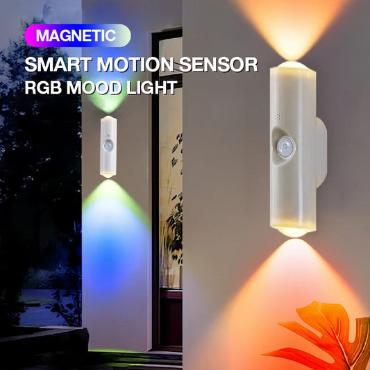 💡 50% DE RÉDUCTION! 🌈 Veilleuse RGB magnétique – Capteur de mouvement & ambiance ✨