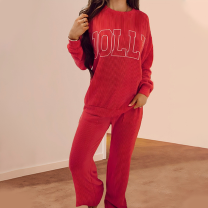 ⏳49 % de réduction⏰Ensemble 2 pièces à rayures festives : haut à manches longues et pantalon large à cordon👚👖