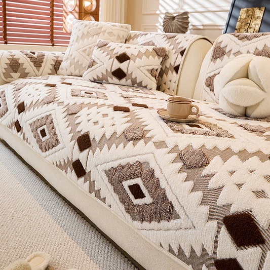 🔥Housse de canapé moderne géométrique en peluche