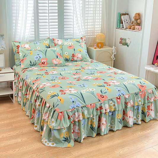 📢📢49 % de réduction !! ⏰Ensemble de jupe de lit à volants 3 pièces🛏️