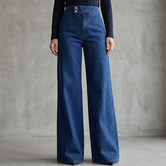 📢📢49 % de réduction !! ⏰Jean taille haute à jambes larges pour femme